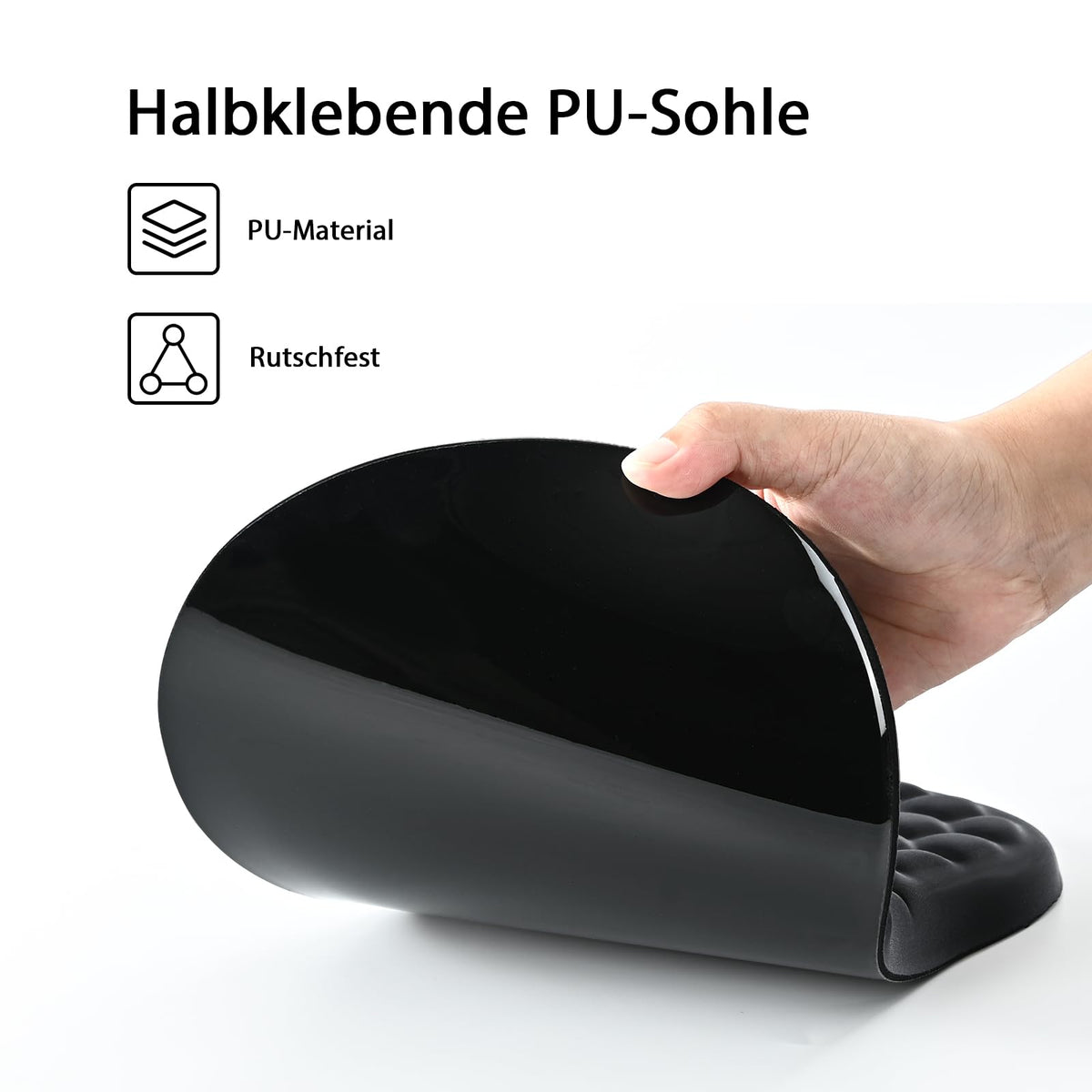 EooCoo Mousepad mit Handauflage, Mauspad XXL & Massage-Noppen, Schwarz