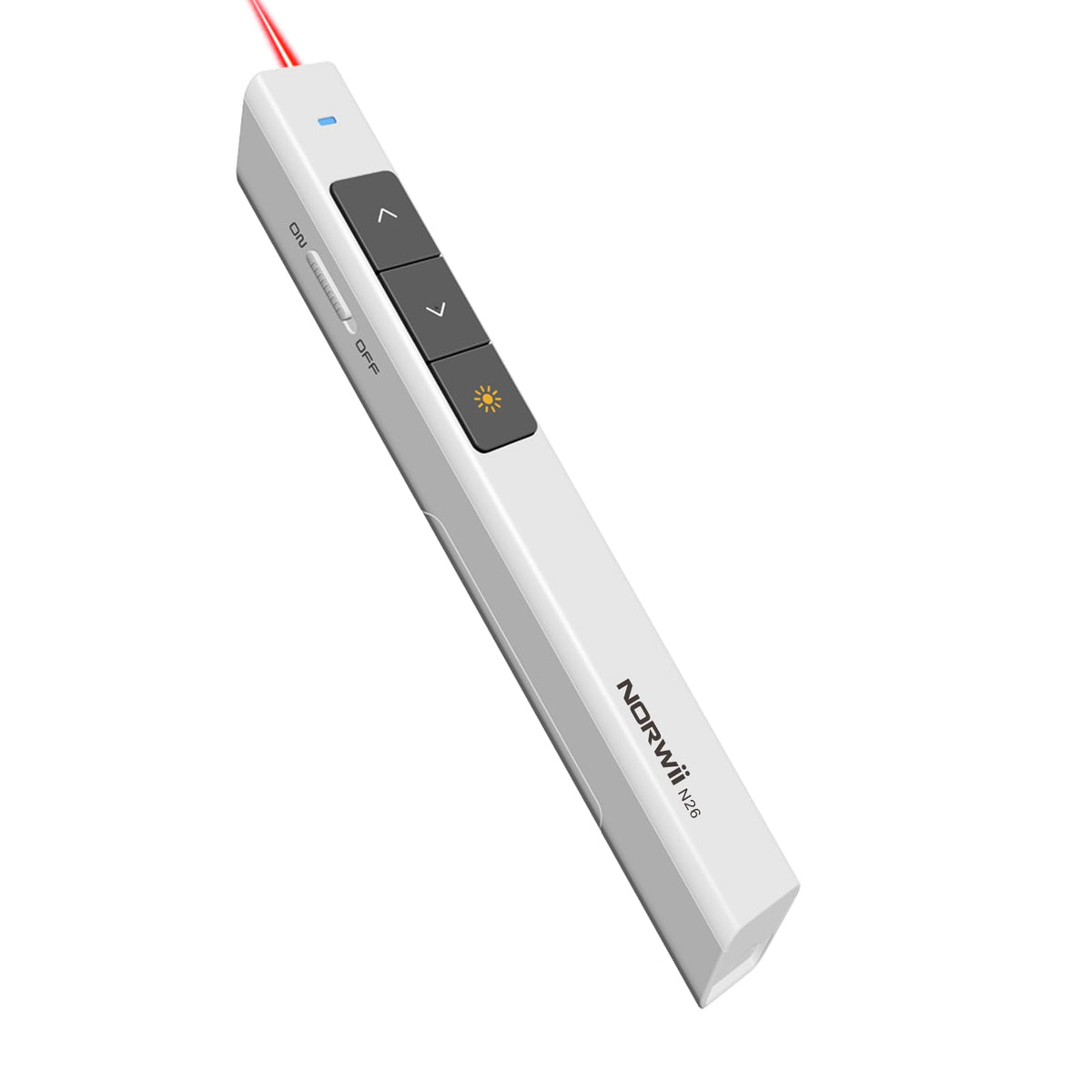 Norwii Präsentationsfernbedienung mit Laserpointer Rot für PowerPoint, AAA