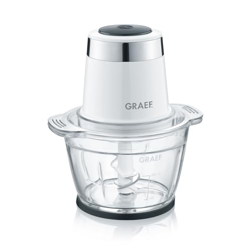 GRAEF Multi-Zerkleinerer CH501 Weiß Ideal zum Hacken, Schneiden und Mixen von Obst, Gemüse – Multi-Zerkleinerer