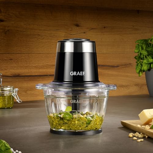 GRAEF Multi-Zerkleinerer CH501 Weiß Ideal zum Hacken, Schneiden und Mixen von Obst, Gemüse – Multi-Zerkleinerer
