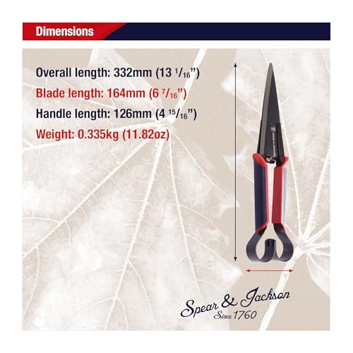 Spear & Jackson 4855TS Razorsharp Advantage Buchsbaumschere, 178 mm Klingen aus kohlenstoffreichem Stahl, Einhand-Formschnittschere für Buchsbaum, Formschnitt & Ziersträucher