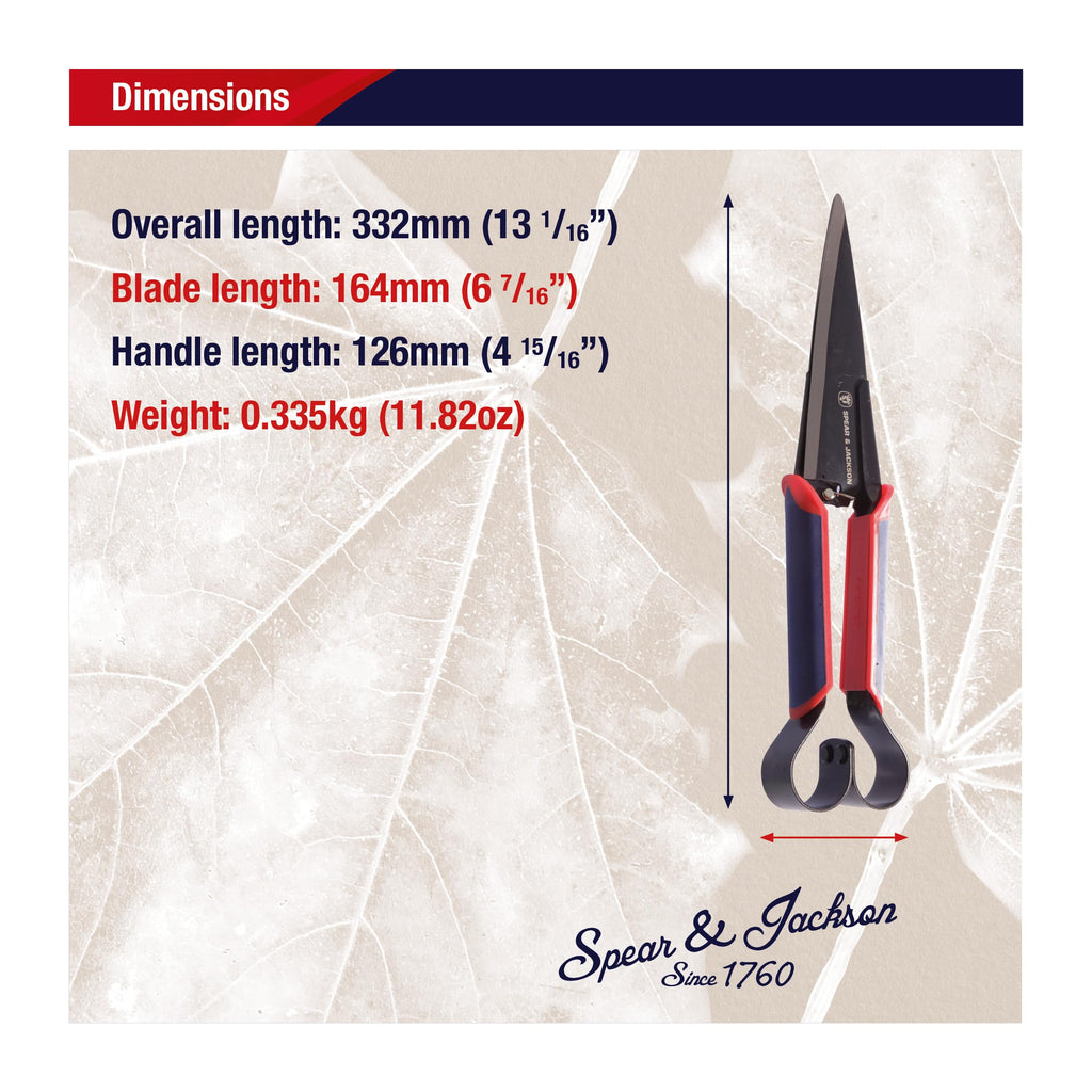 Spear & Jackson 4855TS Razorsharp Advantage Buchsbaumschere, 178 mm Klingen aus kohlenstoffreichem Stahl, Einhand-Formschnittschere für Buchsbaum, Formschnitt & Ziersträucher