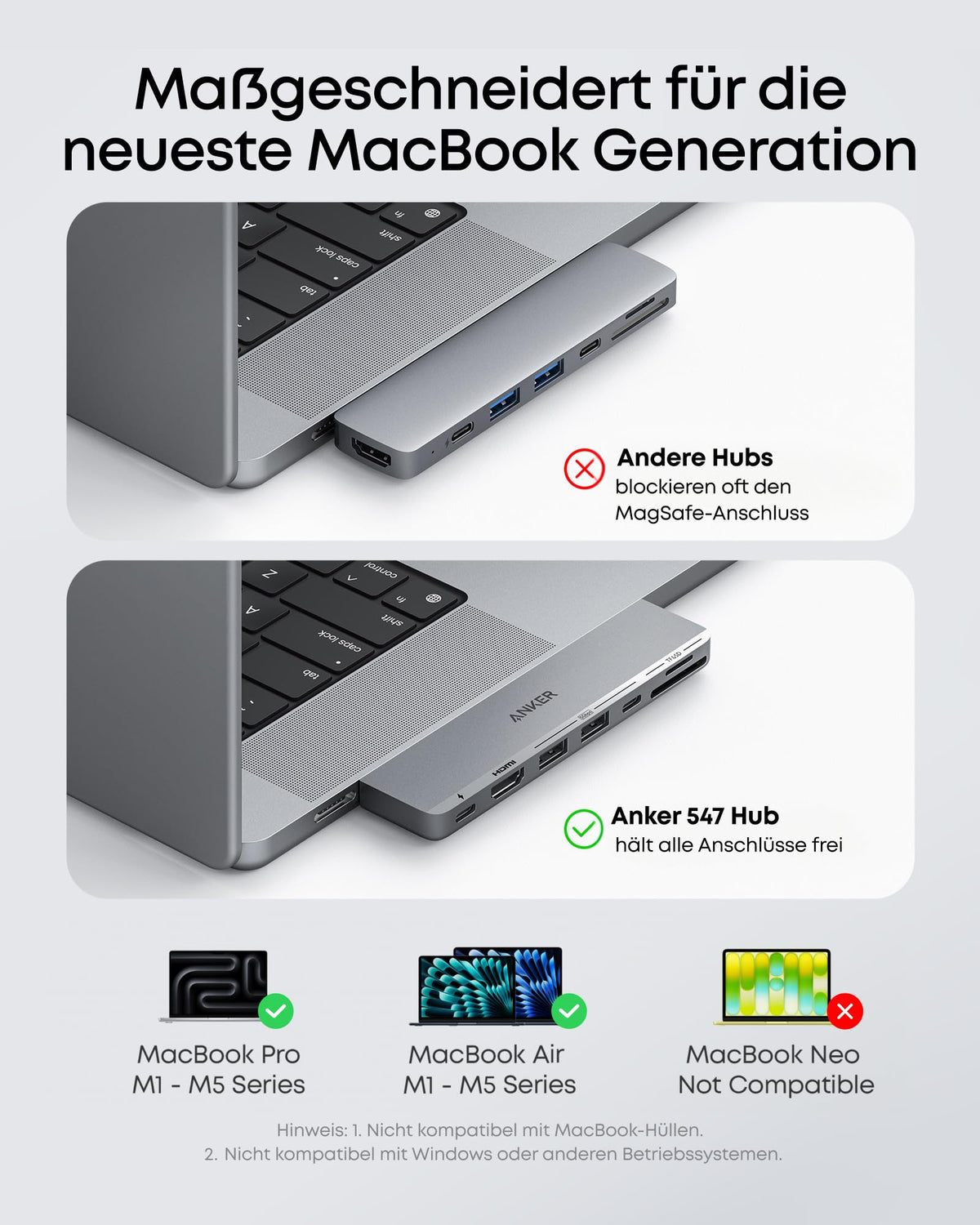 Anker 547 USB-C Hub (7-in-2) mit 4K HDMI Display für MacBook