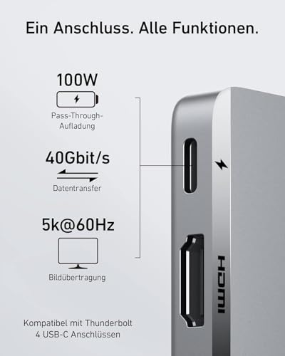 Anker 547 USB-C Hub (7-in-2) mit 4K HDMI Display für MacBook