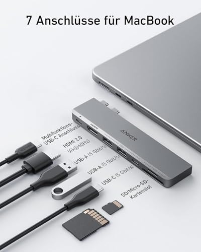 Anker 547 USB-C Hub (7-in-2) mit 4K HDMI Display für MacBook