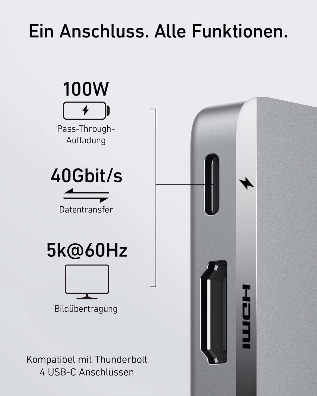 Anker 547 USB-C Hub (7-in-2) mit 4K HDMI Display für MacBook