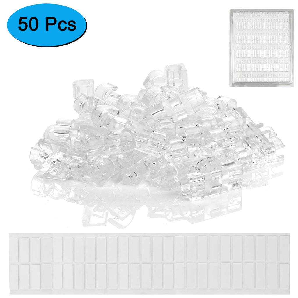 SOULWIT® 50 Stück Stark Selbstklebende Kabel-Management-Clips, Kabel-Organizer für TV, PC, Laptop, Ethernet Kabel, Desktop, Heim, Büro