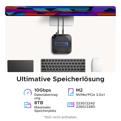 UGREEN Mac mini M6/M5 Pro/M4 Dock & Ständer Docking Station mit 8TB M.2