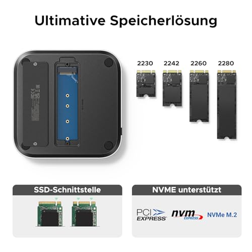 UGREEN Mac mini M6/M5 Pro/M4 Dock & Ständer Docking Station mit 8TB M.2