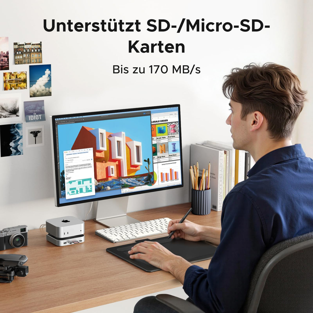 UGREEN Mac mini M6/M5 Pro/M4 Dock & Ständer Docking Station mit 8TB M.2