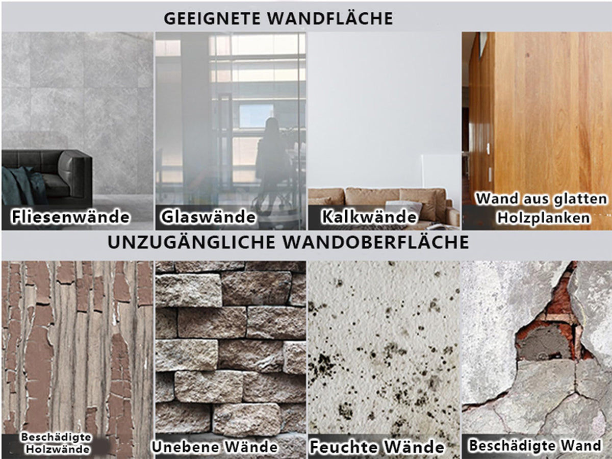 90x60cm Filz Pinnwand Selbstklebend (6er Set) – Ohne Bohren