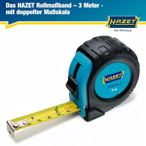 HAZET Rollbandmaß 2154N-3, Euro-Normklasse II, Länge 3000 mm, Breite 16 mm