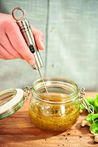 RÖSLE Multischäumer, Hochwertiger elektrischer Aufschäumer für Milchschaum und Vinaigrettes, mit 2 Geschwindigkeitsstufen, Edelstahl 18/10, Silberfarben / Schwarz