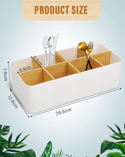 Schreibtisch Organizer, 8 Fächer Stiftehalter, Büro Organizer Weiß, Multifunktionale Aufbewahrung für Stifte, Fernbedienungen & Zubehör