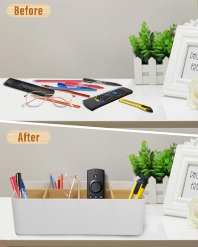 Schreibtisch Organizer, 8 Fächer Stiftehalter, Büro Organizer Weiß, Multifunktionale Aufbewahrung für Stifte, Fernbedienungen & Zubehör