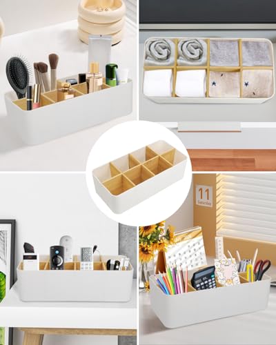 Schreibtisch Organizer, 8 Fächer Stiftehalter, Büro Organizer Weiß, Multifunktionale Aufbewahrung für Stifte, Fernbedienungen & Zubehör