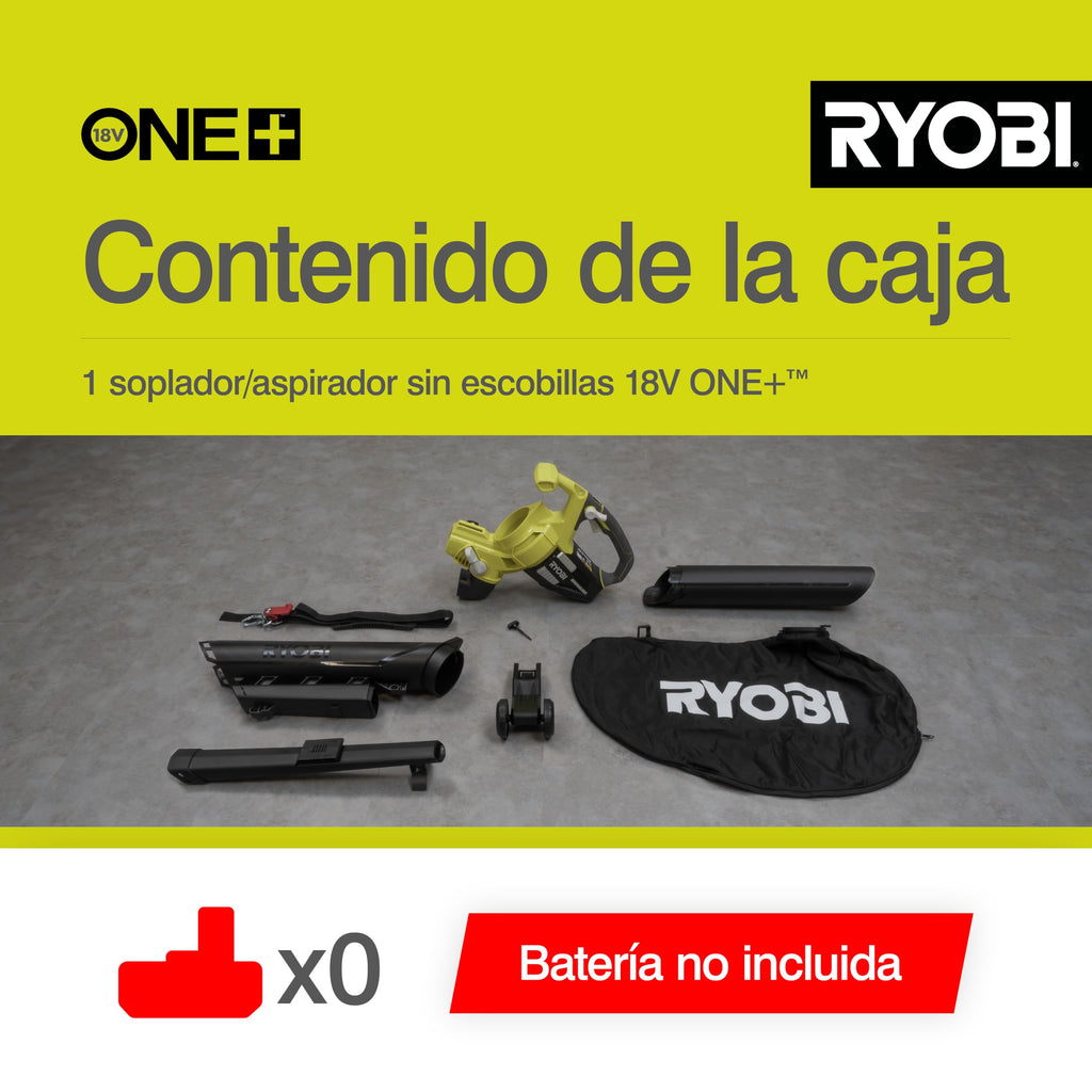RYOBI 18 V ONE+ Brushless Akku-Laubsauger OBV18, Gebläsefunktion