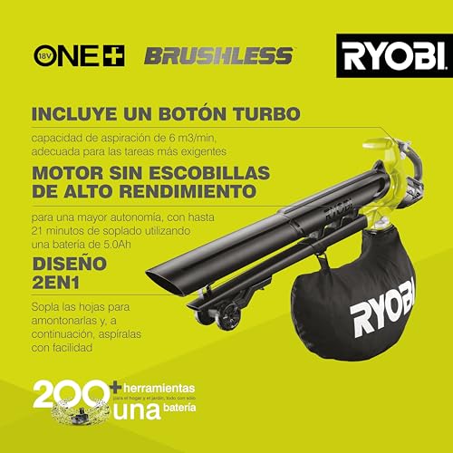 RYOBI 18 V ONE+ Brushless Akku-Laubsauger OBV18, Gebläsefunktion