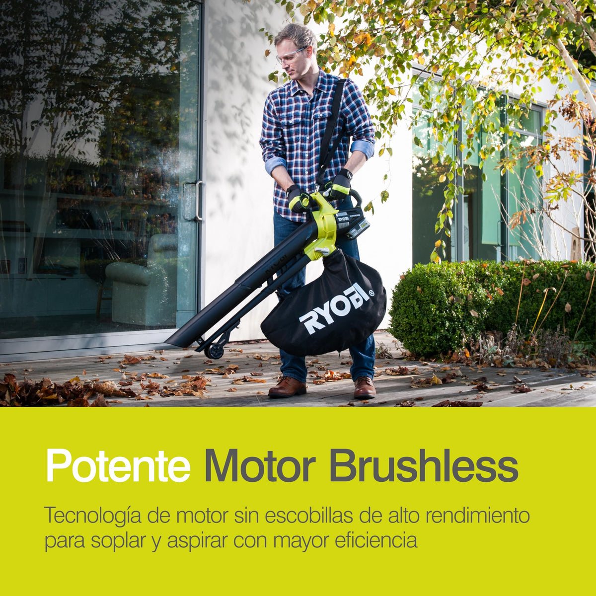 RYOBI 18 V ONE+ Brushless Akku-Laubsauger OBV18, Gebläsefunktion
