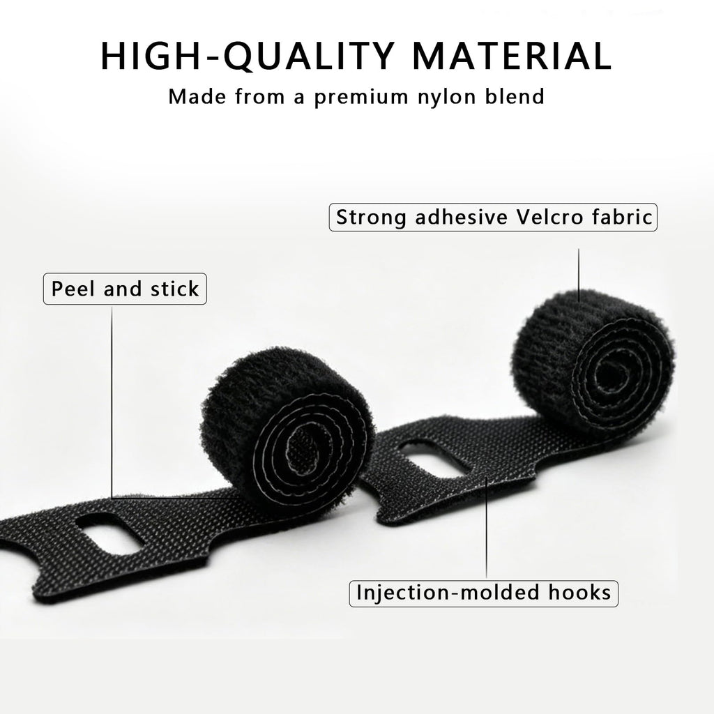 100 Stück wiederverwendbare Klett-Kabelbinder 150 x 12 mm, Klett-Kabel-Managementgurte für Drahtorganisation, verstellbare Kabel-Organizer, Schwarz