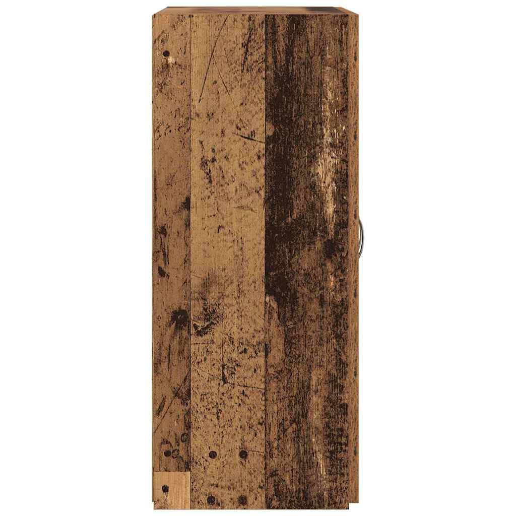 Büroschrank Altholz aus Holzwerkstoff 70 x 32 x 77,5 cm mit Regalfach, ideal als Aktenschrank, Dokumentenschrank, Ordnerschrank für Büro, Arbeitszimmer, Homeoffice und Archivierung