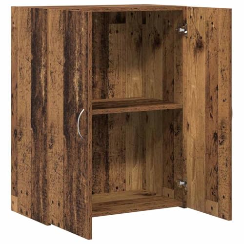 Büroschrank Altholz aus Holzwerkstoff 70 x 32 x 77,5 cm mit Regalfach, ideal als Aktenschrank, Dokumentenschrank, Ordnerschrank für Büro, Arbeitszimmer, Homeoffice und Archivierung