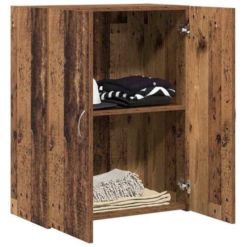 Büroschrank Altholz aus Holzwerkstoff 70 x 32 x 77,5 cm mit Regalfach, ideal als Aktenschrank, Dokumentenschrank, Ordnerschrank für Büro, Arbeitszimmer, Homeoffice und Archivierung