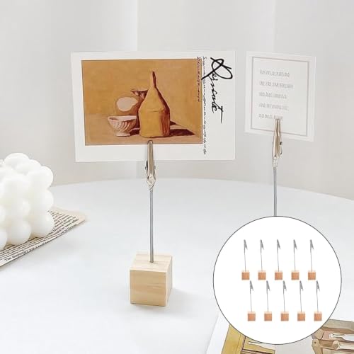 10x Fotohalter Clip mit Krokodilklemme – Memo Clip Halter Ständer für Fotos, Sitzkarten, Tischkarten, Hinweise, als Büroklammer & Tischdeko, Krokodilklammer für Bilderhalter