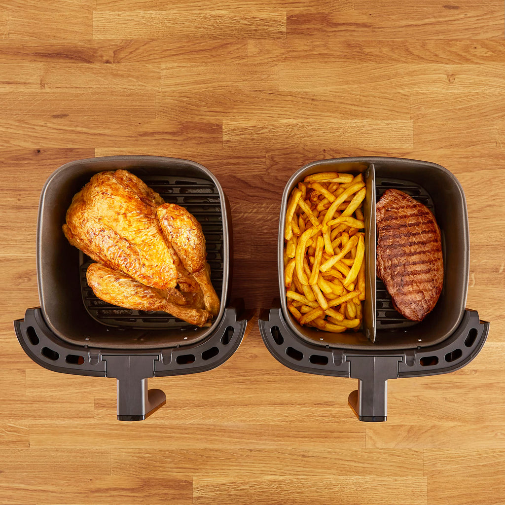 Tefal Easy Fry & Grill XXL Heißluftfritteuse 6,5 L – Airfryer mit Flexcook-Trennwand (XXL oder geteilt), 8 Programme, 80–220 °C, Druckguss-Grillplatte, fettarm frittieren, spülmaschinenfest EY8018