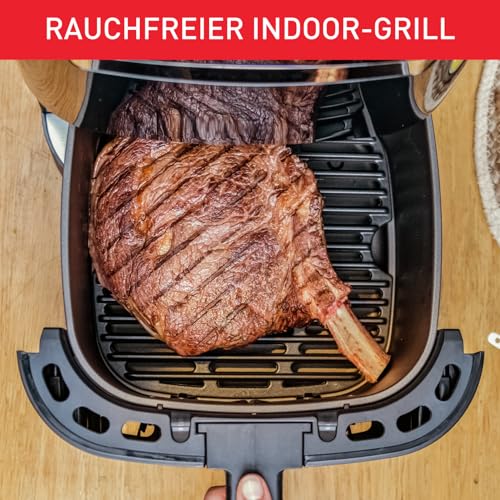 Tefal Easy Fry & Grill XXL Heißluftfritteuse 6,5 L – Airfryer mit Flexcook-Trennwand (XXL oder geteilt), 8 Programme, 80–220 °C, Druckguss-Grillplatte, fettarm frittieren, spülmaschinenfest EY8018
