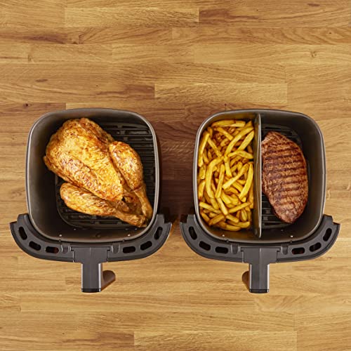 Tefal Easy Fry & Grill XXL Heißluftfritteuse 6,5 L – Airfryer mit Flexcook-Trennwand (XXL oder geteilt), 8 Programme, 80–220 °C, Druckguss-Grillplatte, fettarm frittieren, spülmaschinenfest EY8018