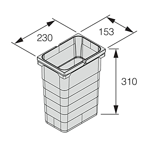 SOTECH eins2vier Abfallsammler Höhe: 310 mm Volumen 8 Liter 153 x 230 mm