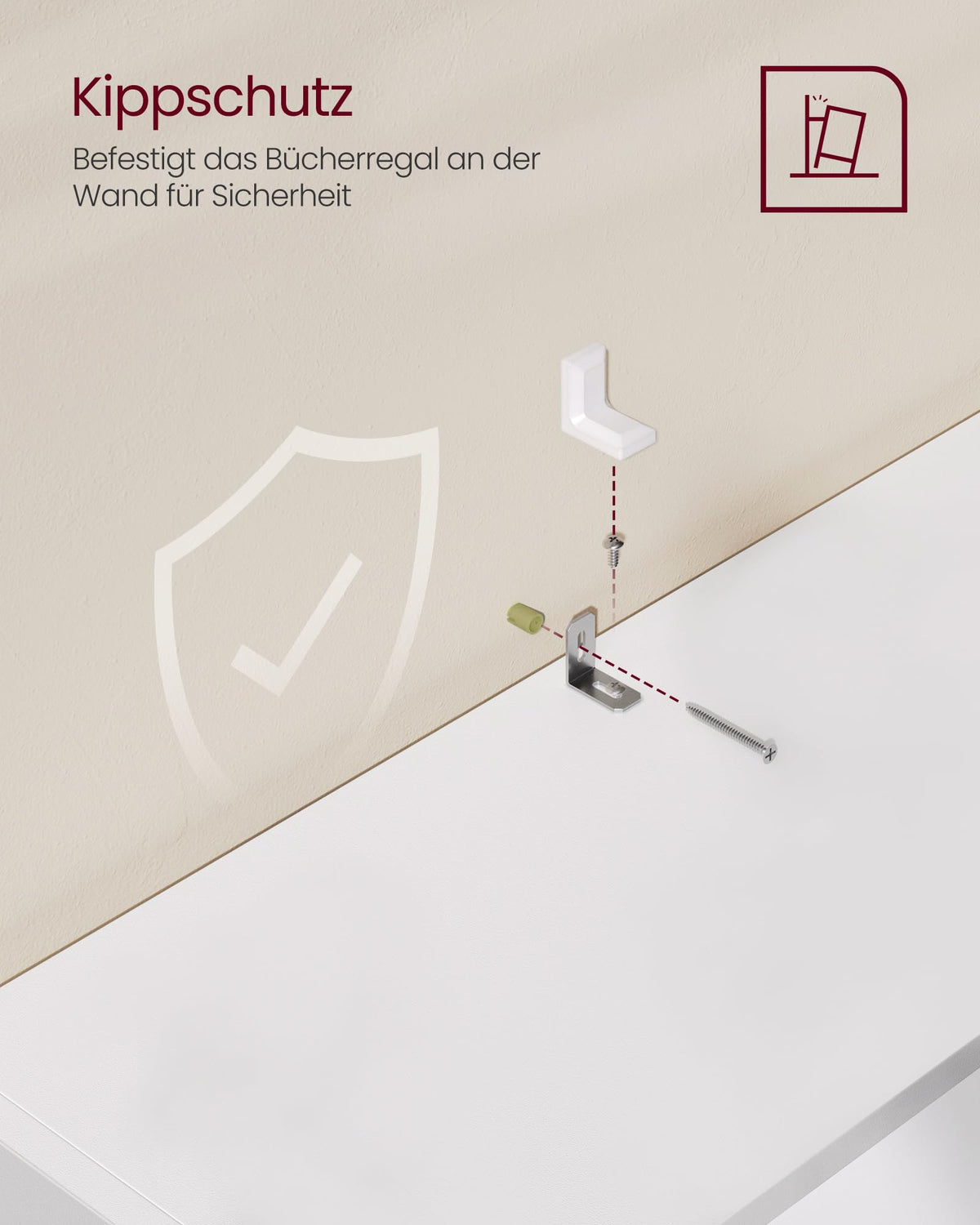 VASAGLE Custos Kollektion - Bücherregal 3 Ebenen, Standregal, Aufbewahrungsregal, verstellbare Einlegeböden, für Wohnzimmer, Homeoffice, Schlafzimmer, wolkenweiß LBC163T14