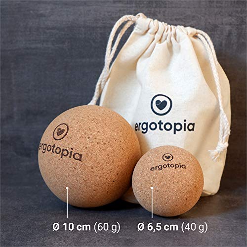 Ergotopia Faszienball aus antibakteriellem & langlebigem Kork, umweltfreundlicher Massageball zur gezielten Selbstmassage von Triggerpunkten & Verspannungen