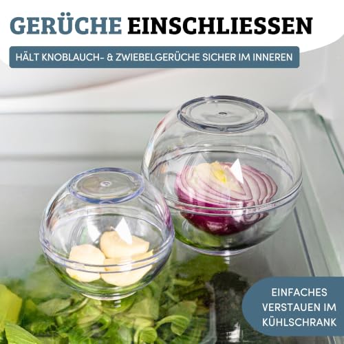 Westmark 2 Frischhaltekugeln, stapelbar, Größen: ø 7cm + ø 9cm, Set 2-tlg., Kunststoff, BPA-frei, Klar, 25722260
