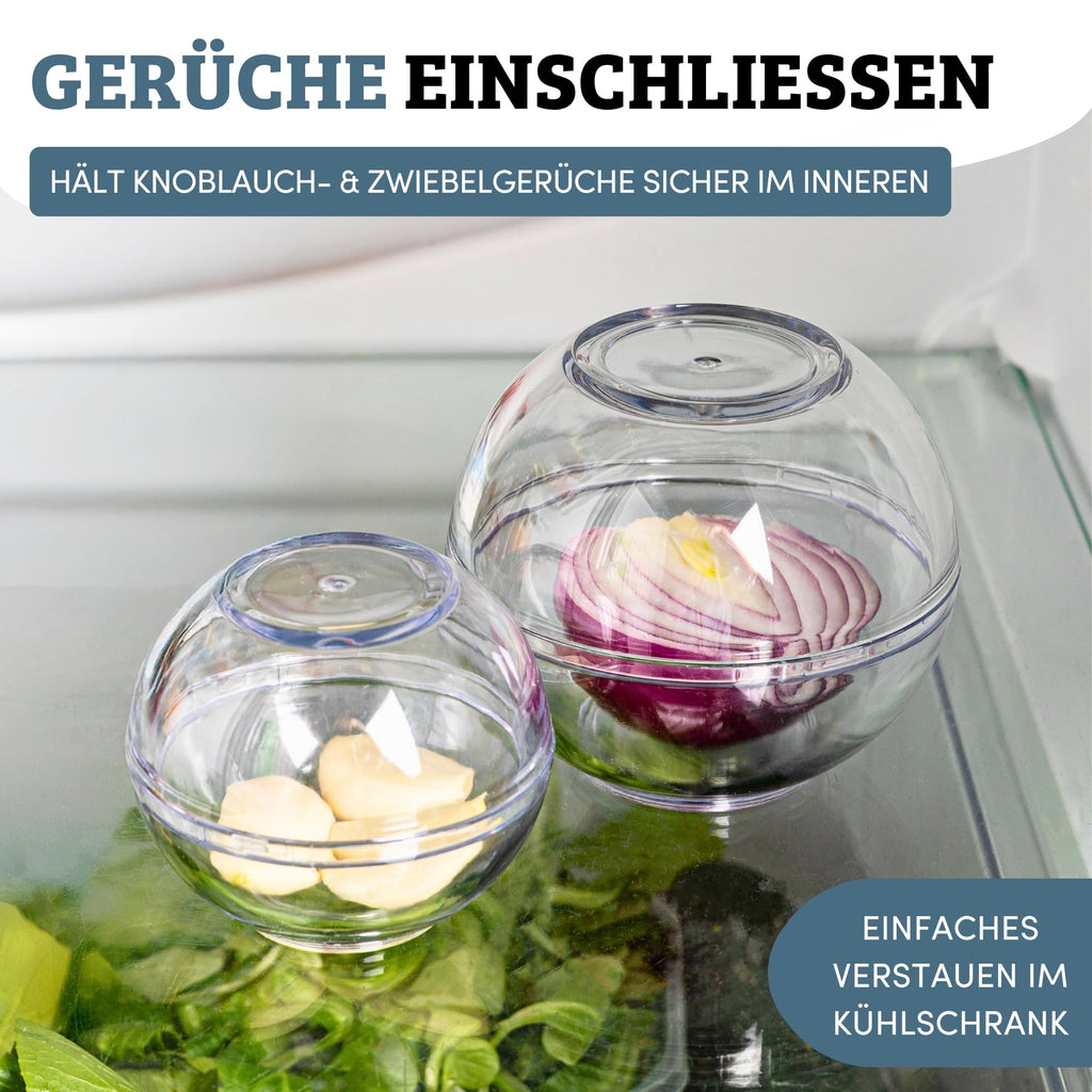 Westmark 2 Frischhaltekugeln, stapelbar, Größen: ø 7cm + ø 9cm, Set 2-tlg., Kunststoff, BPA-frei, Klar, 25722260
