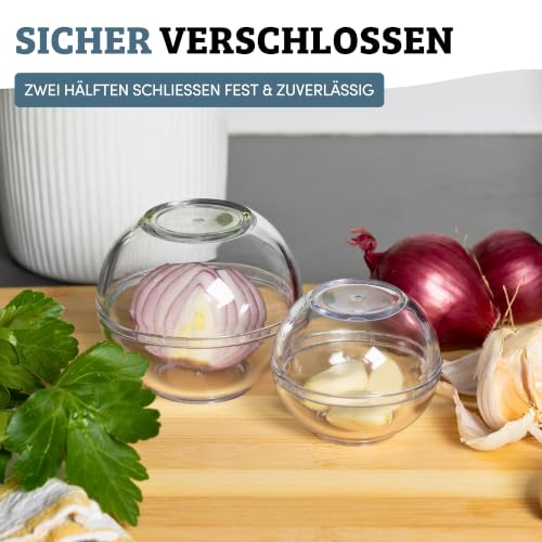 Westmark 2 Frischhaltekugeln, stapelbar, Größen: ø 7cm + ø 9cm, Set 2-tlg., Kunststoff, BPA-frei, Klar, 25722260