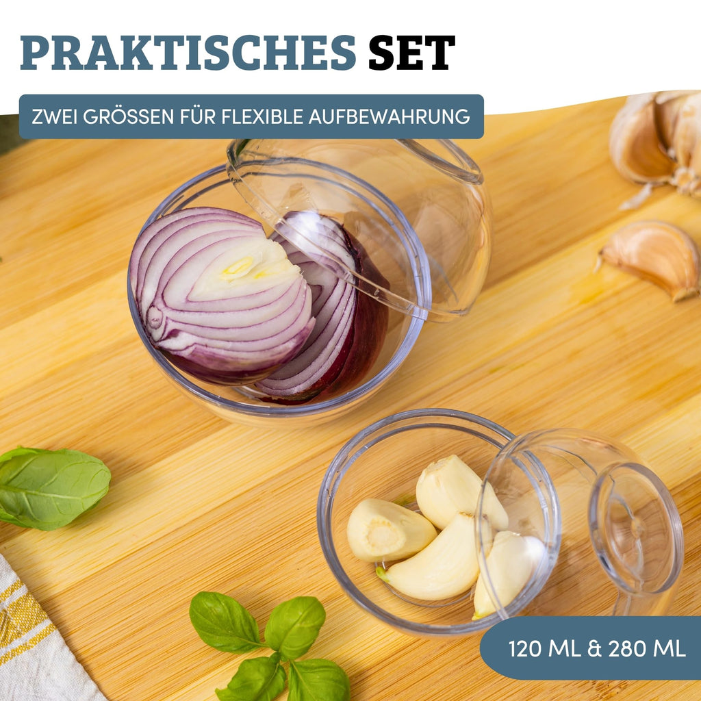 Westmark 2 Frischhaltekugeln, stapelbar, Größen: ø 7cm + ø 9cm, Set 2-tlg., Kunststoff, BPA-frei, Klar, 25722260
