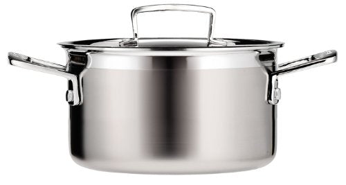 Le Creuset Bratentopf aus 3-ply Edelstahl, Ø 20 cm, Für alle Herdarten inkl. Induktion geeignet, Silber, 96200720001000