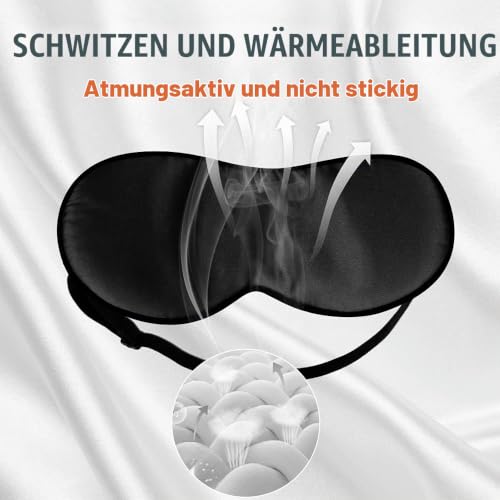 OLESILK 2er Set Maulbeerseide Schlafmaske Unisex, Schwarz/Taupe