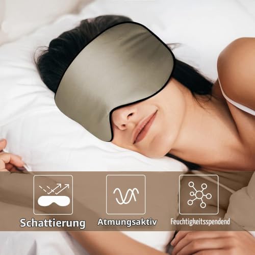 OLESILK 2er Set Maulbeerseide Schlafmaske Unisex, Schwarz/Taupe