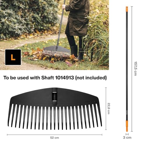 Solid Leaf Rake L Head Black