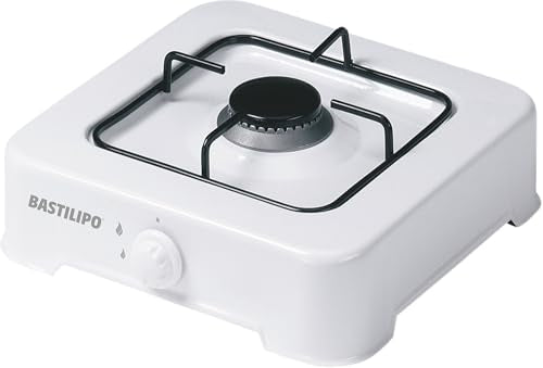 Bastilipo CG-100 Butan- oder Propan-Gaskocher, 1,9 W, Stahlgestell mit doppelter Emaille, Weiß