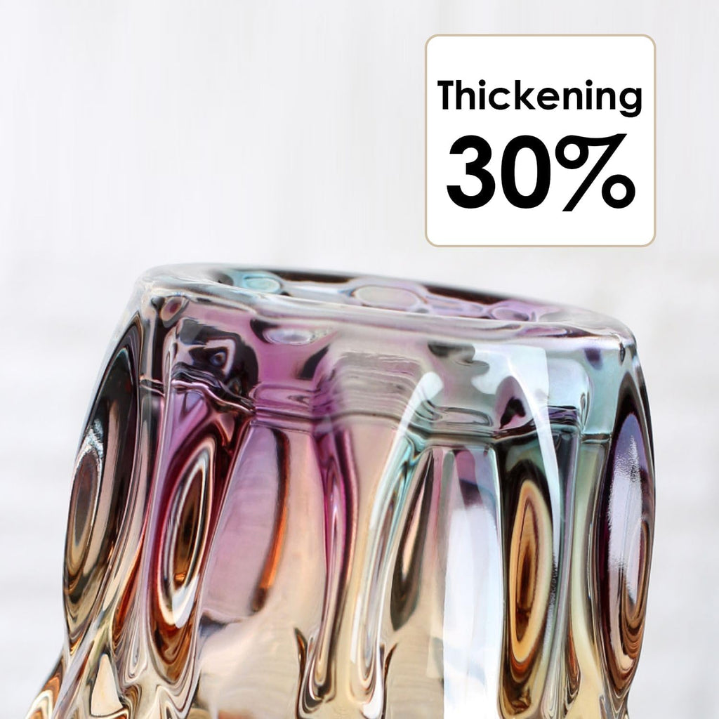 CEMABT 24 cm Blumenvase 3.4 lbs Thickened Vase für Tulpen- Geschenke für Mama zum Geburtstag,Geschenkideen Mutter Glasvase für Blumen Klarglasvase Dekorativ für Hochzeiten(Farbig Akzentuieren)