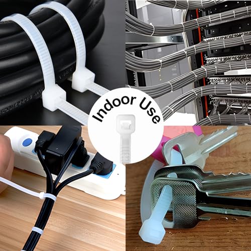 DUNSOO Kabelbinder, Kabelbinder Weiß Set, Kabelbinder UV Beständig Temperaturbeständig, Chemische Resistenz Heavy Duty Starke Zip Ties