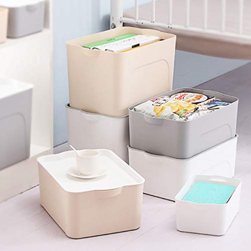 VIDOO S/M/L Größe multifunktionale Aufbewahrungsbox Kunststoff Aufbewahrungskörbe Kleidung Spielzeug Sundries Container Desktop Bücher Dateien Dokumente Organizer - Weiß - S