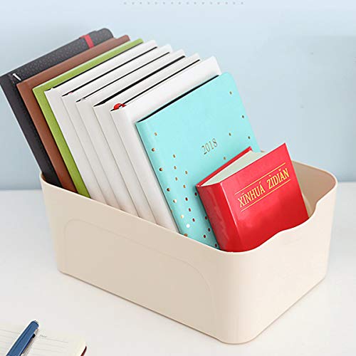 VIDOO S/M/L Größe multifunktionale Aufbewahrungsbox Kunststoff Aufbewahrungskörbe Kleidung Spielzeug Sundries Container Desktop Bücher Dateien Dokumente Organizer - Weiß - S
