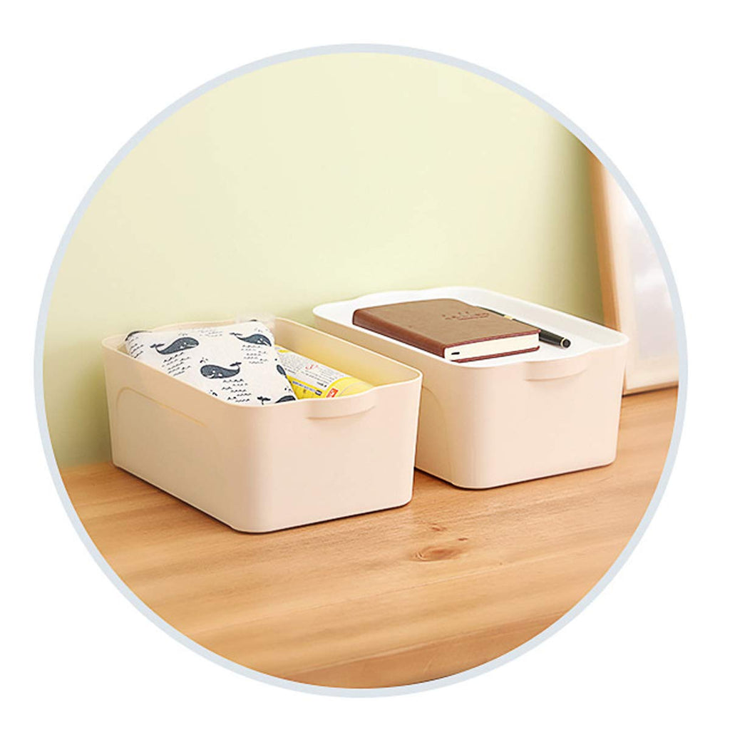 VIDOO S/M/L Größe multifunktionale Aufbewahrungsbox Kunststoff Aufbewahrungskörbe Kleidung Spielzeug Sundries Container Desktop Bücher Dateien Dokumente Organizer - Weiß - S