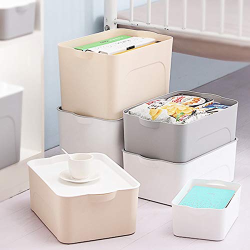 VIDOO S/M/L Größe multifunktionale Aufbewahrungsbox Kunststoff Aufbewahrungskörbe Kleidung Spielzeug Sundries Container Desktop Bücher Dateien Dokumente Organizer - Weiß - S