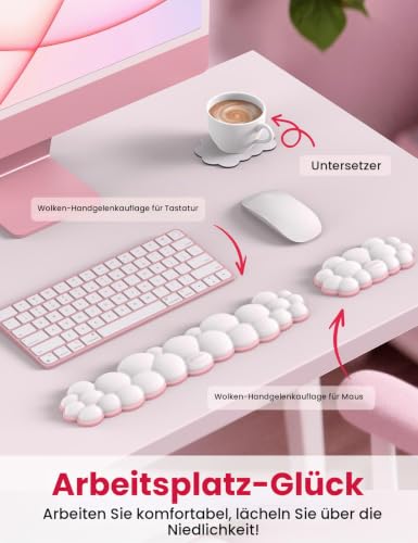 VAYDEER Handgelenkauflagen-Set für Tastatur und Maus, Blau-Schwarz
